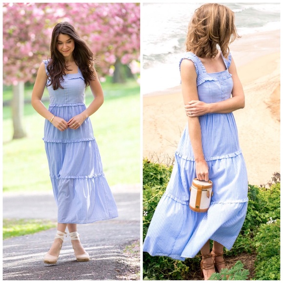 NWT Gal Meets Glam Courtney Striped Maxi Dress - Picture 3 of 6